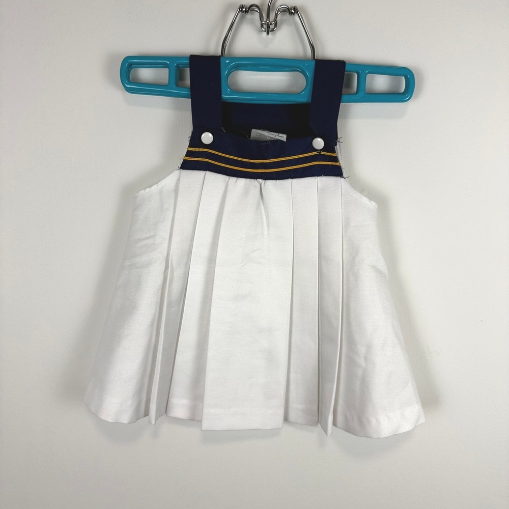 Charming Original Vintage Nautical Sailor Dress Navy White Pleated 18M Canada